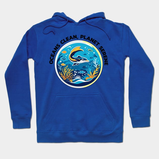 Clean Ocean and Marine Conservation Hoodie by RetroColors